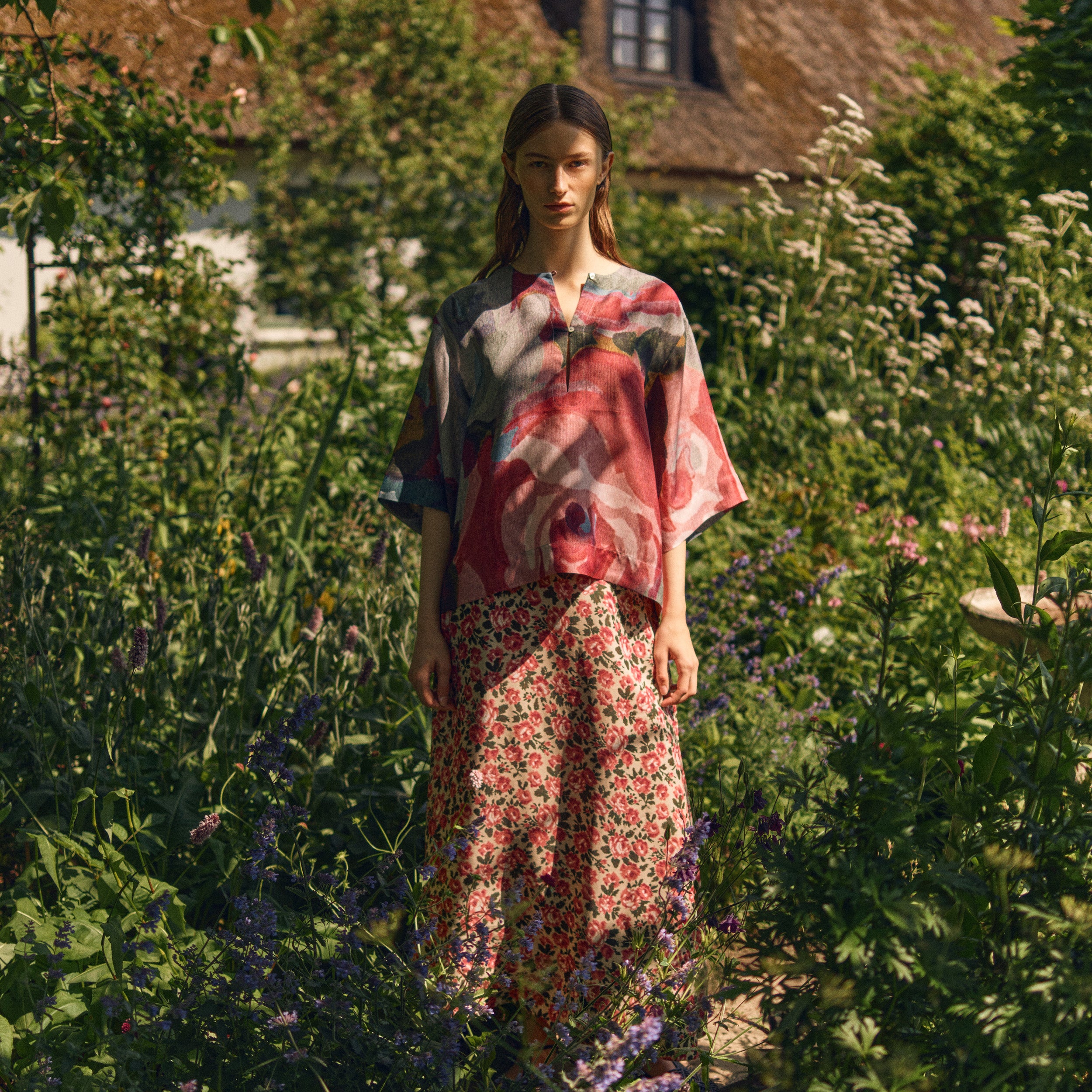 Tapis Noir Caroline Silk Skirt - Rose Skirt Lyserød