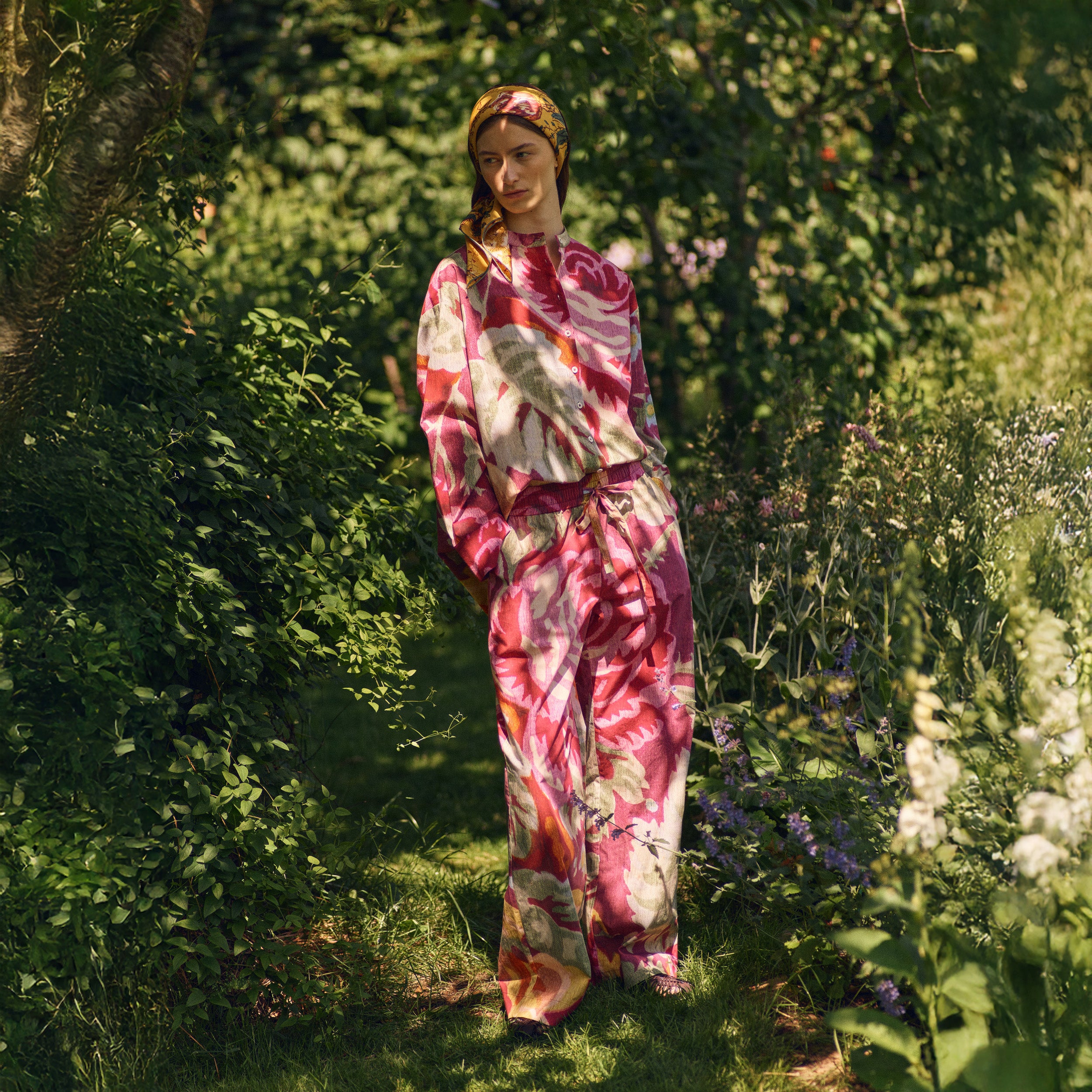 Tapis Noir Catrin Cotton Pants - Purple Pants Purple