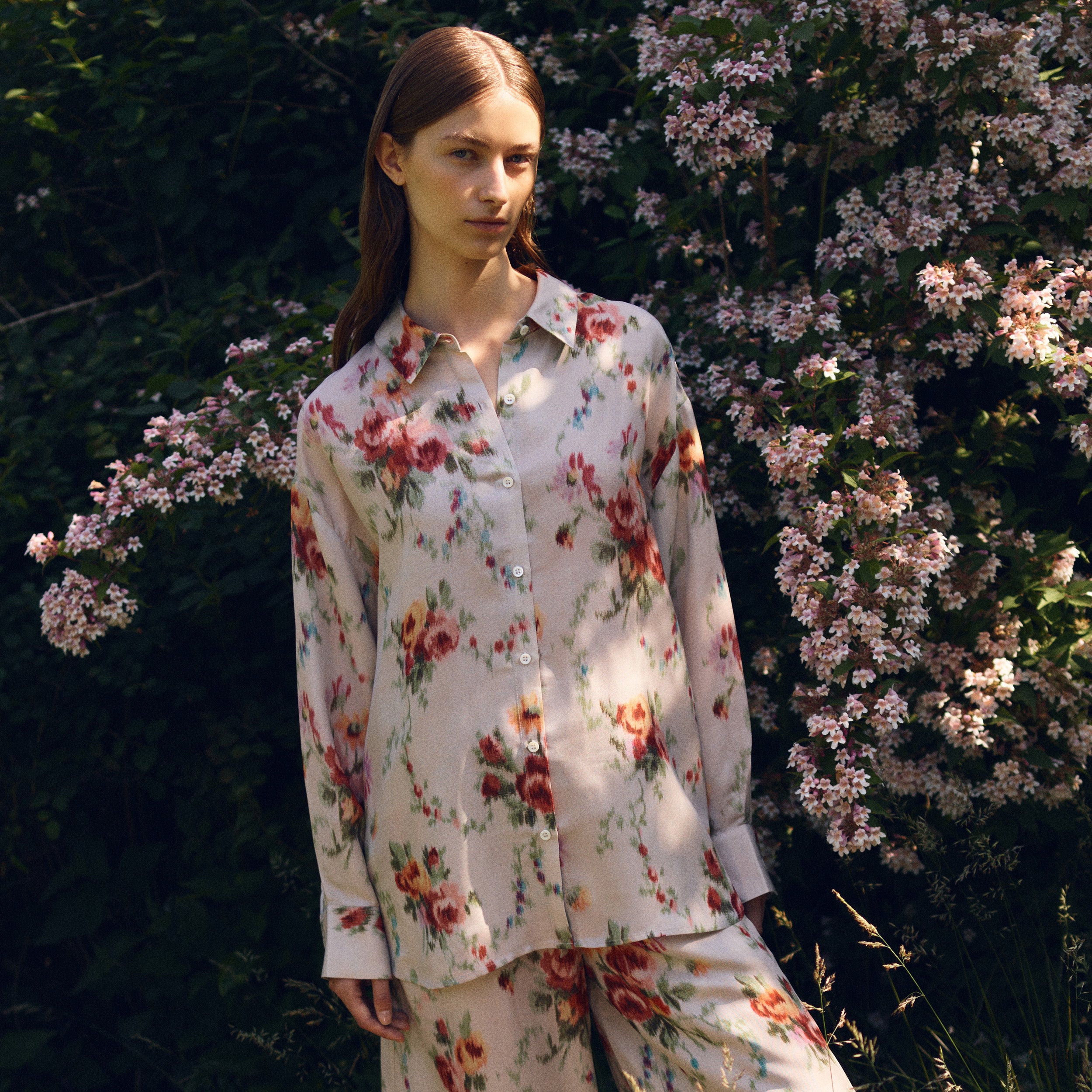 Tapis Noir Darla Silk Shirt - White Shirt Hvid