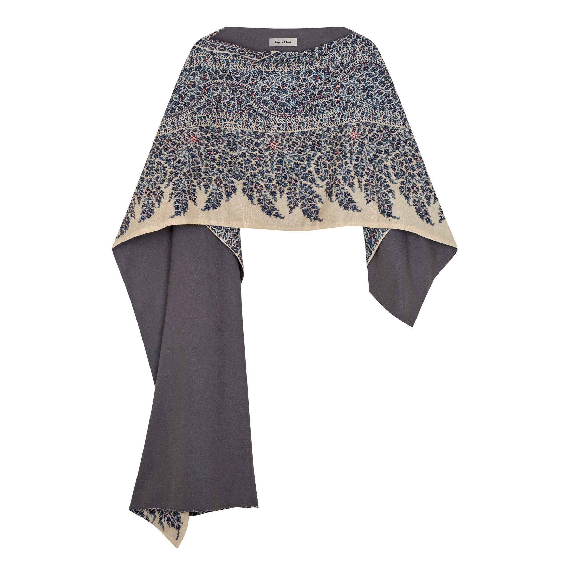 Tapis Noir Dru Kappe - Blå paisley Cape Mørkeblå