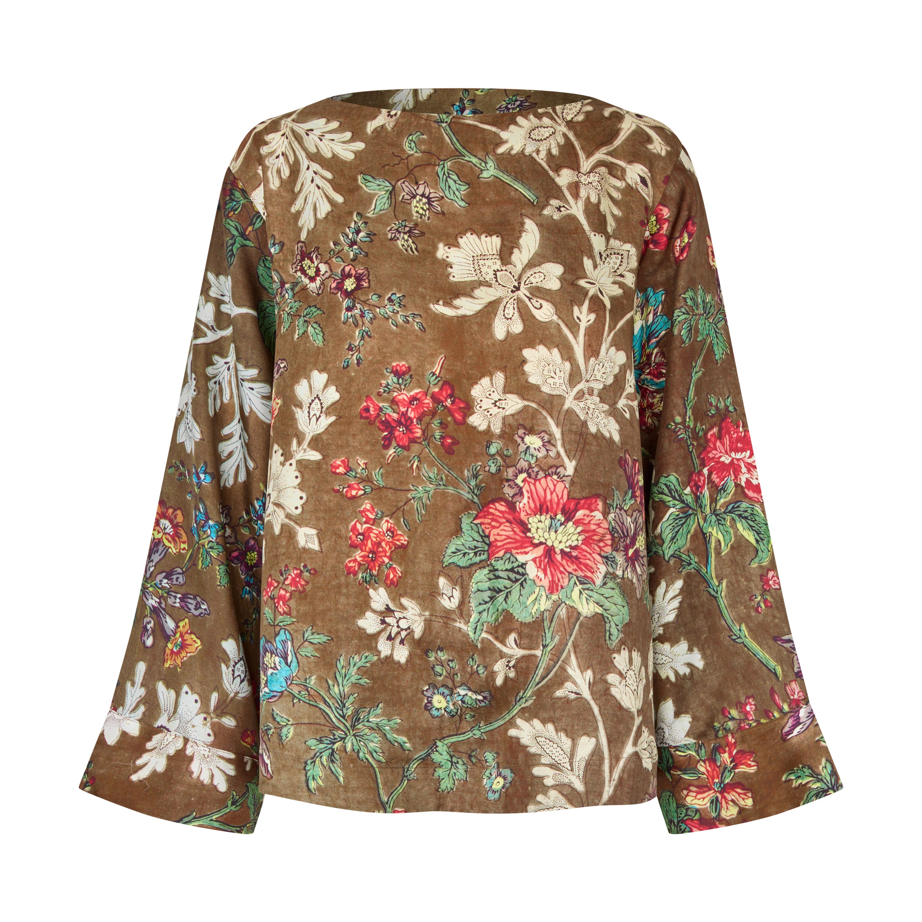 Tapis Noir Felicity Silk Top - Brown Top Brun