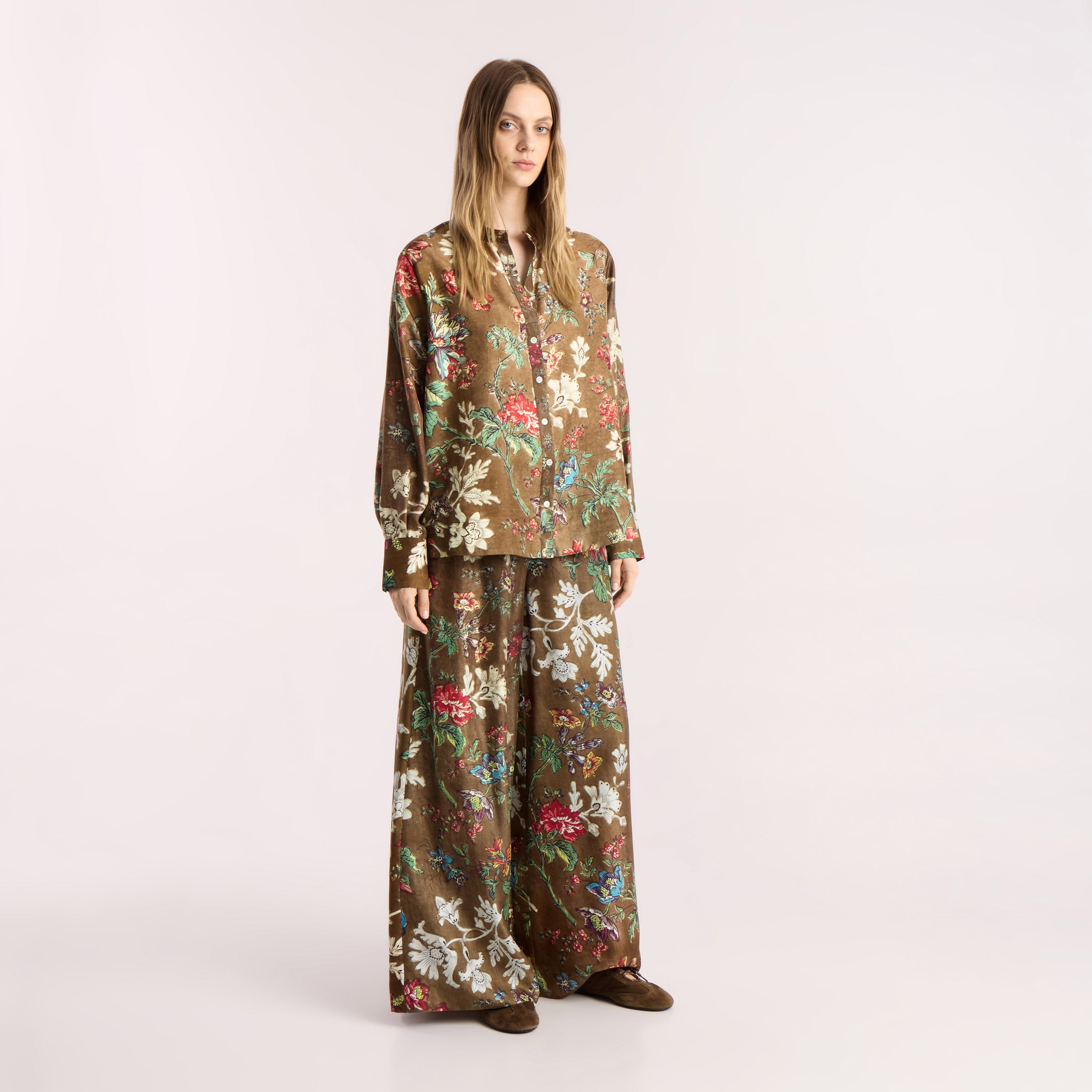 Tapis Noir Fernanda Silk Shirt - Brown Shirt Brun