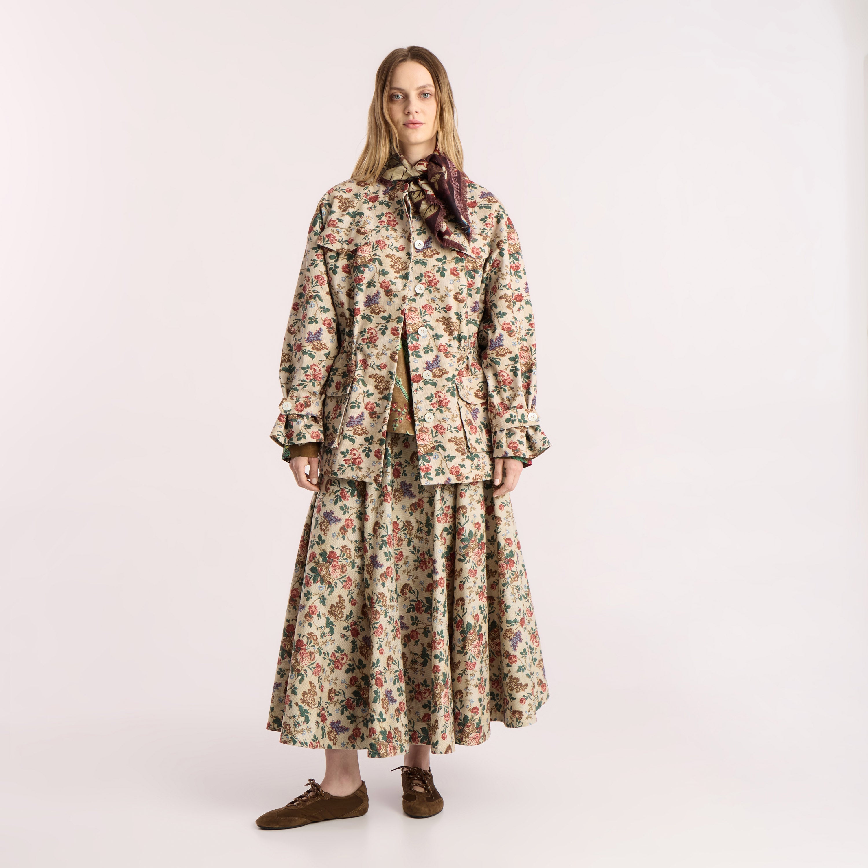 Tapis Noir Flora Cotton Jacket - Rose Jacket Beige