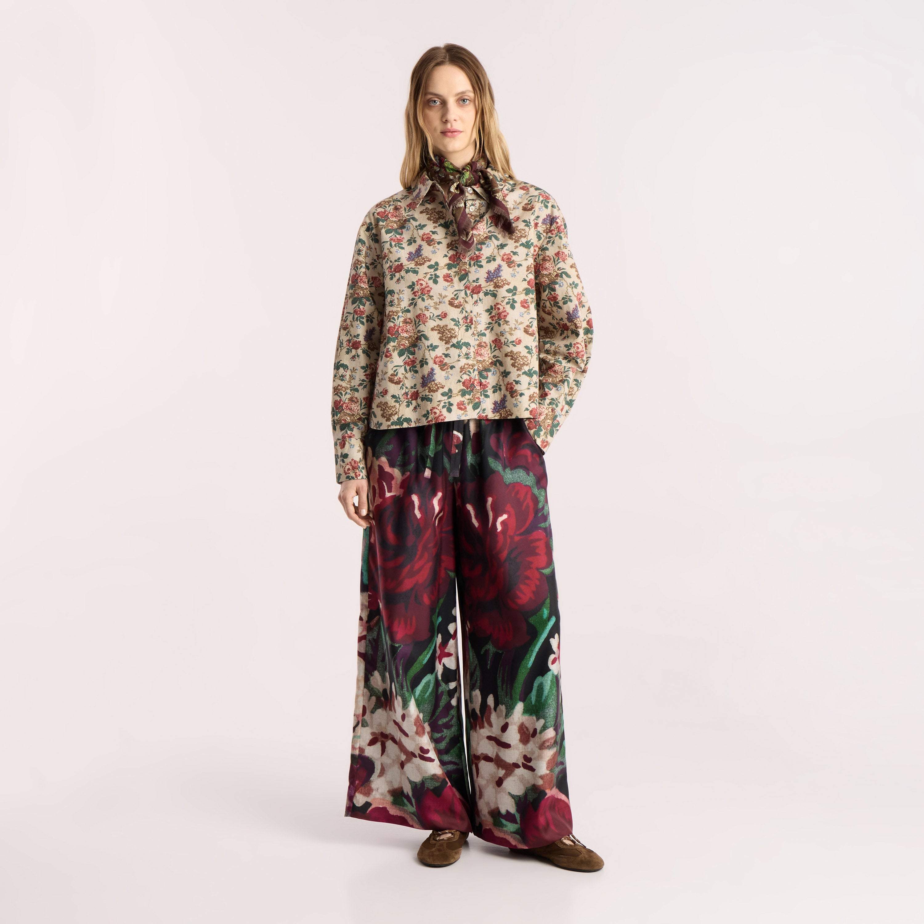 Tapis Noir Frances Cotton Shirt - Rose Shirt Beige