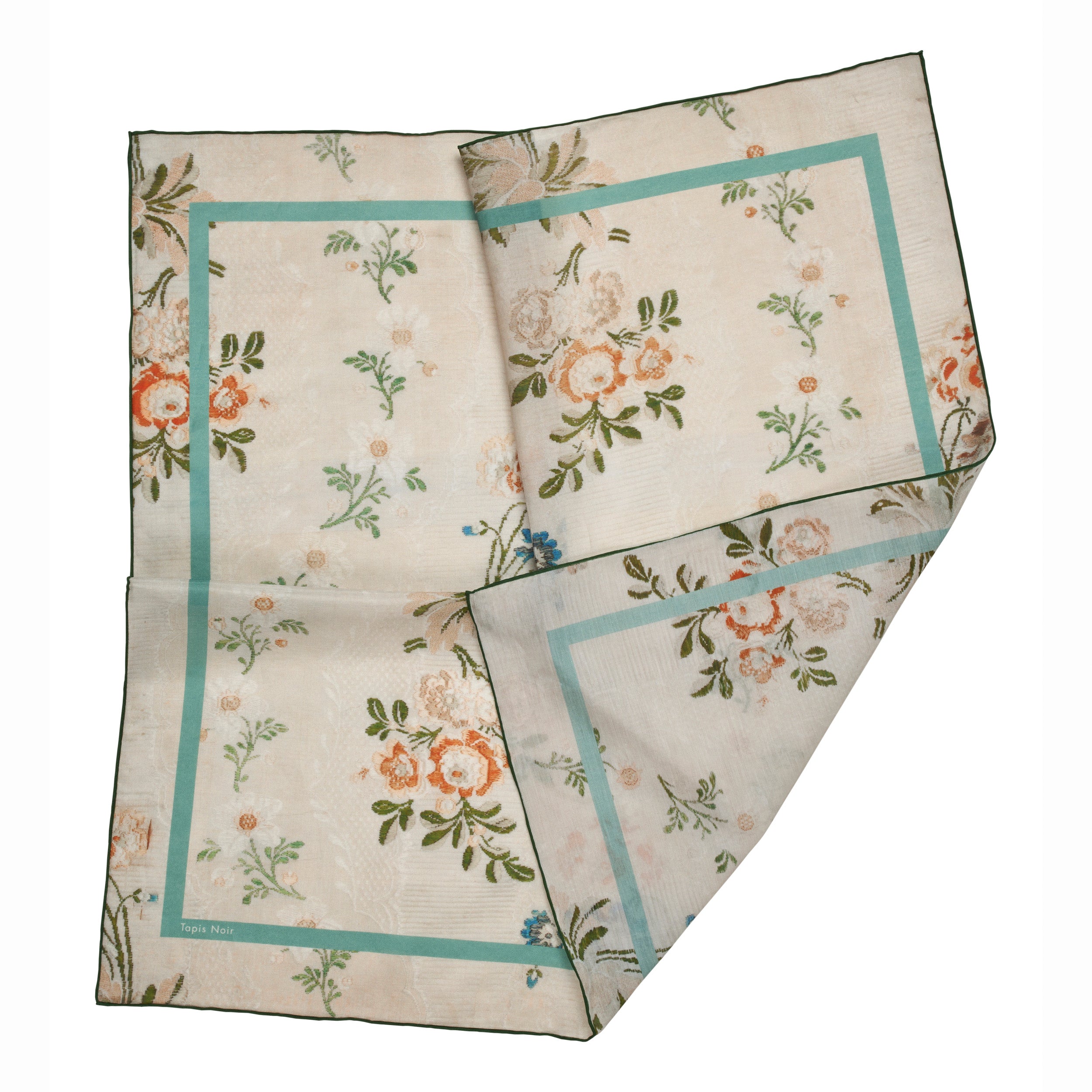 Tapis Noir Let Blomstret Patchwork Tørklæde Light Small (67x67cm) Hvid