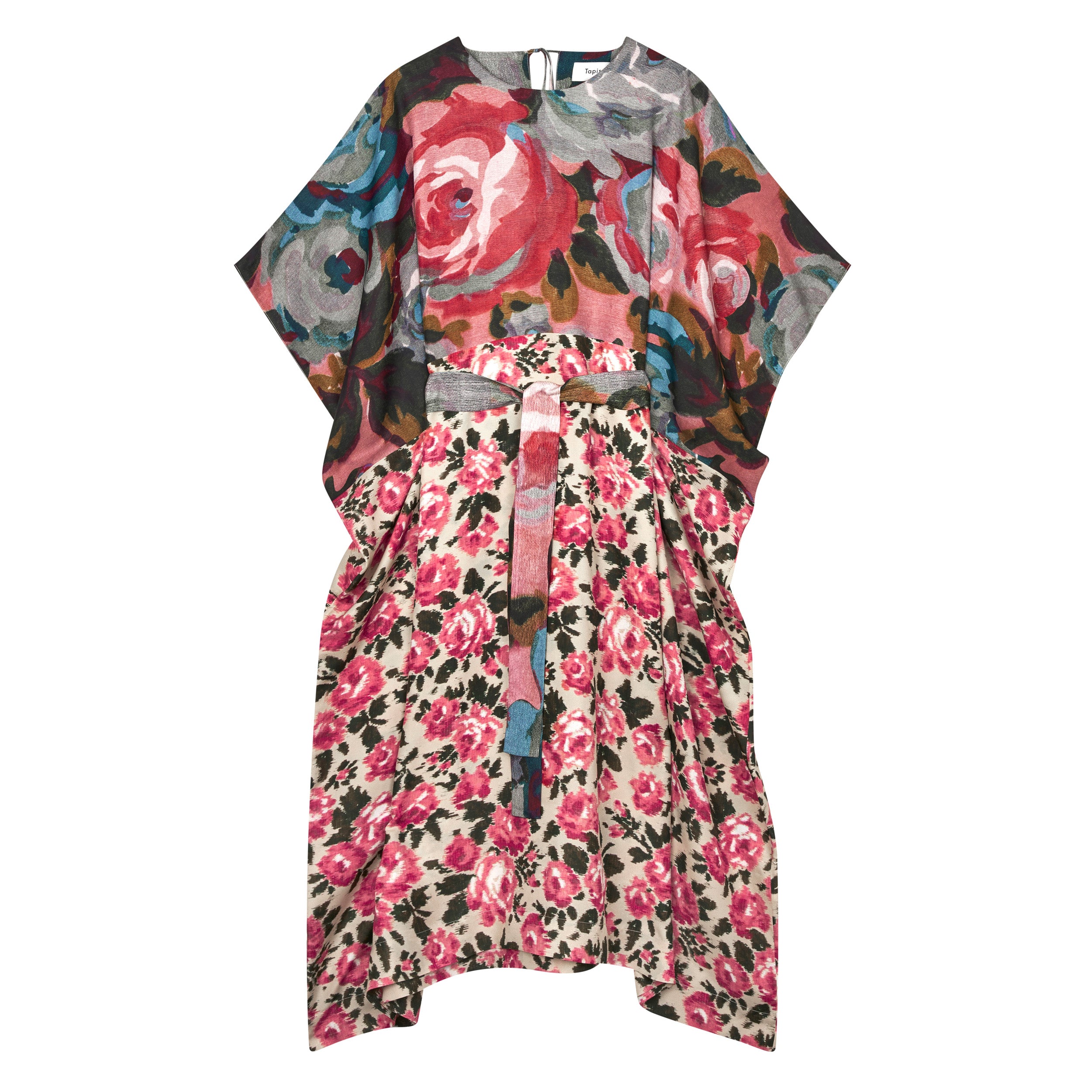 Tapis Noir Alexandra Silkekjole - Multifarvet Dress Mørkeblå