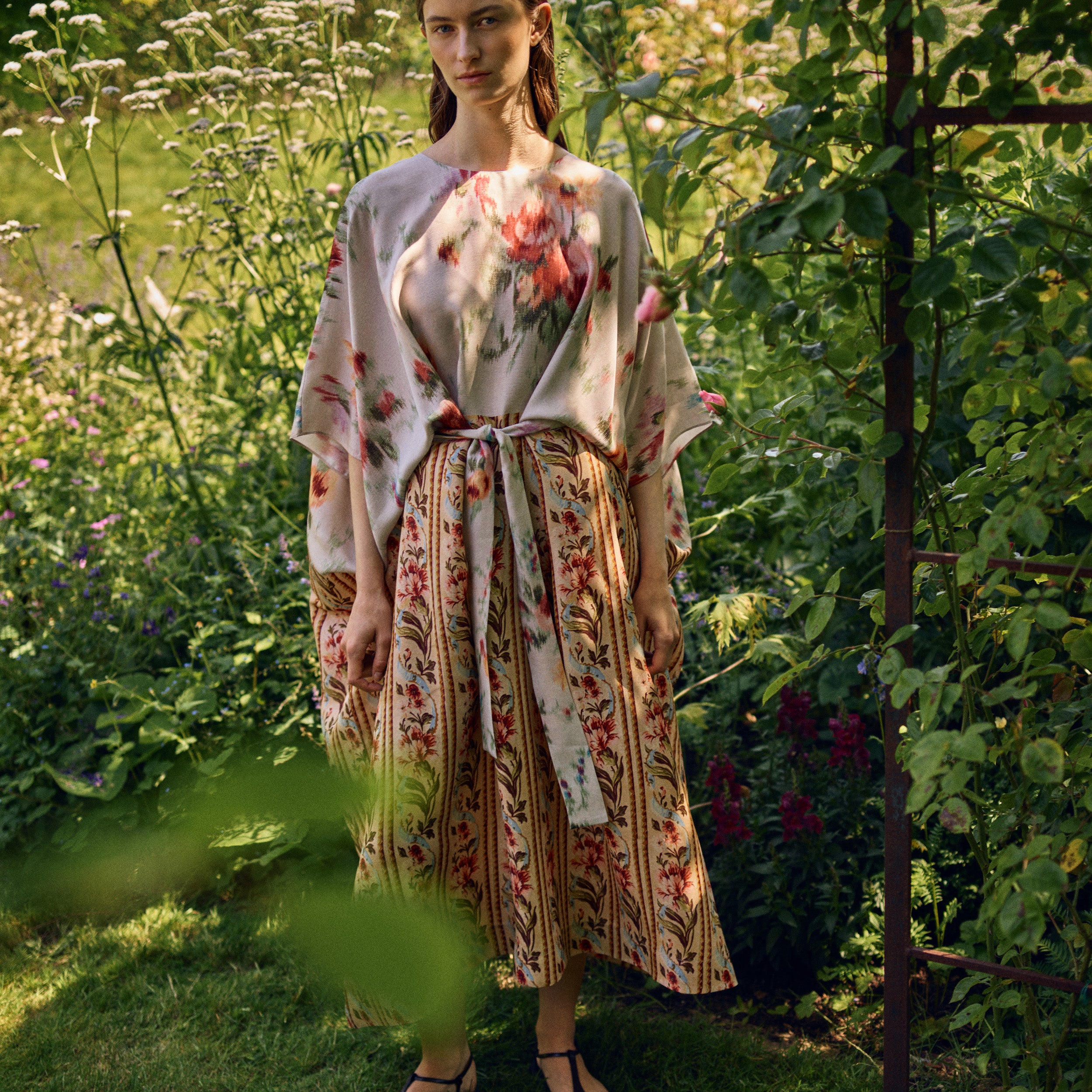 Tapis Noir Alexandra Silkekjole - Multifarvet Dress Hvid