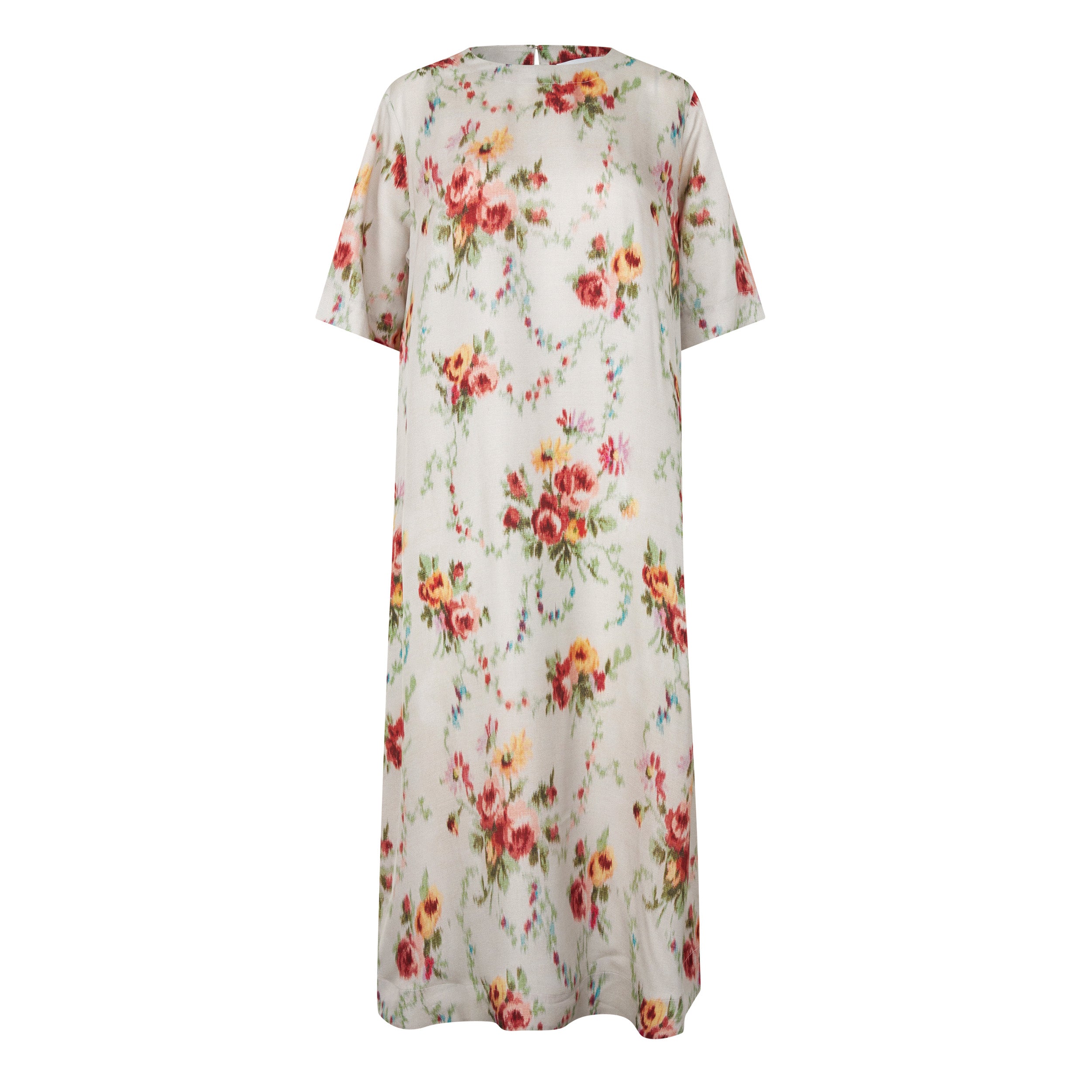 Tapis Noir Camille Silkekjole - Falmet Dress Hvid