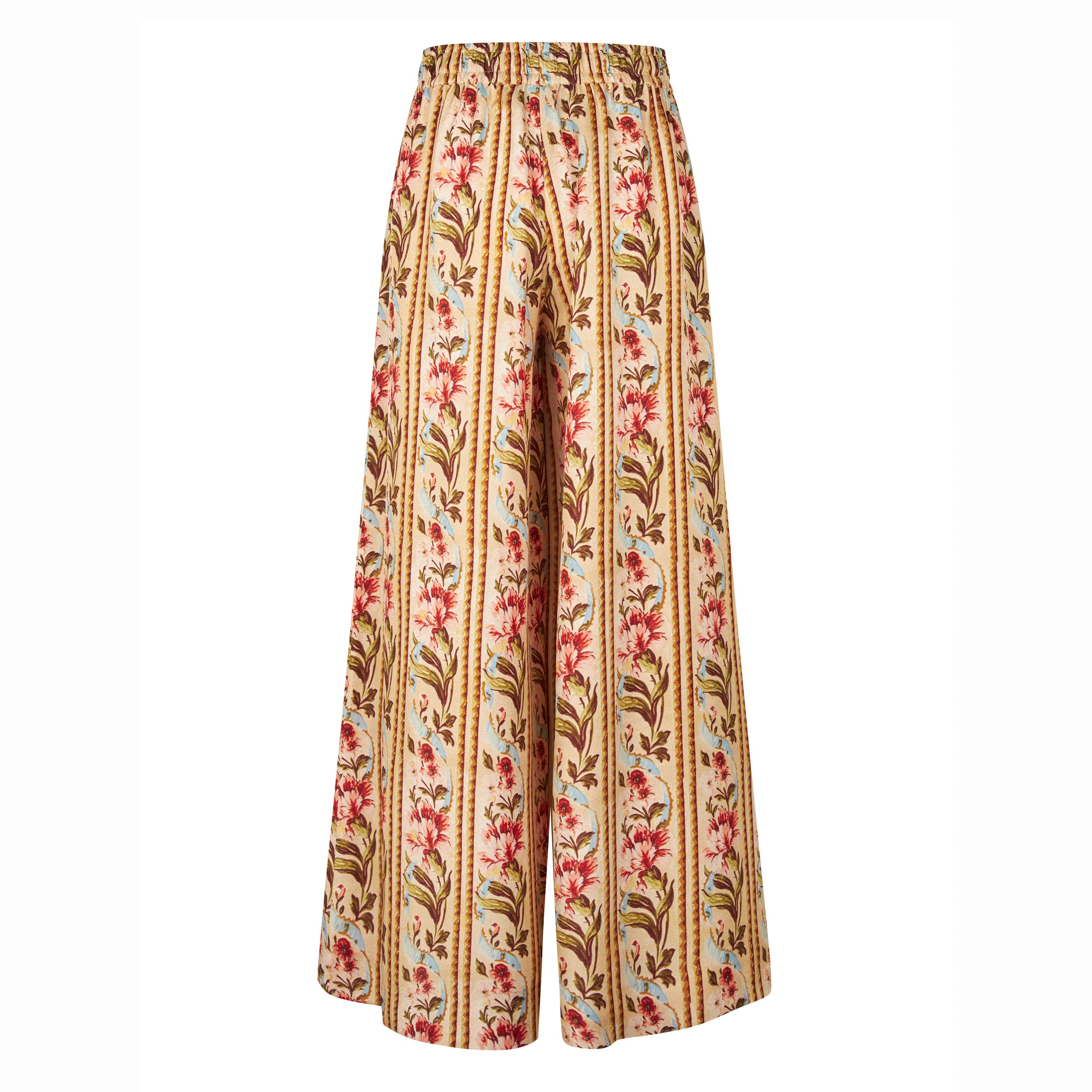 Tapis Noir Cara Silk Palazzo Pants - Stripe Pants Guld