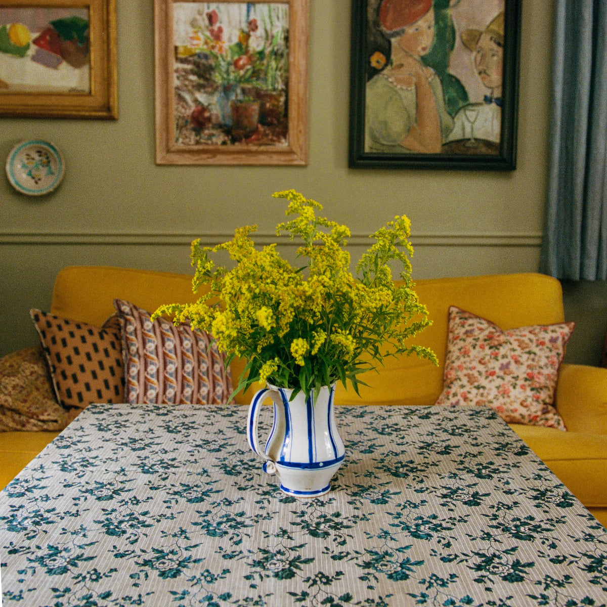 Tapis Noir Dug Greta - 140x295cm Tablecloth Mørkeblå