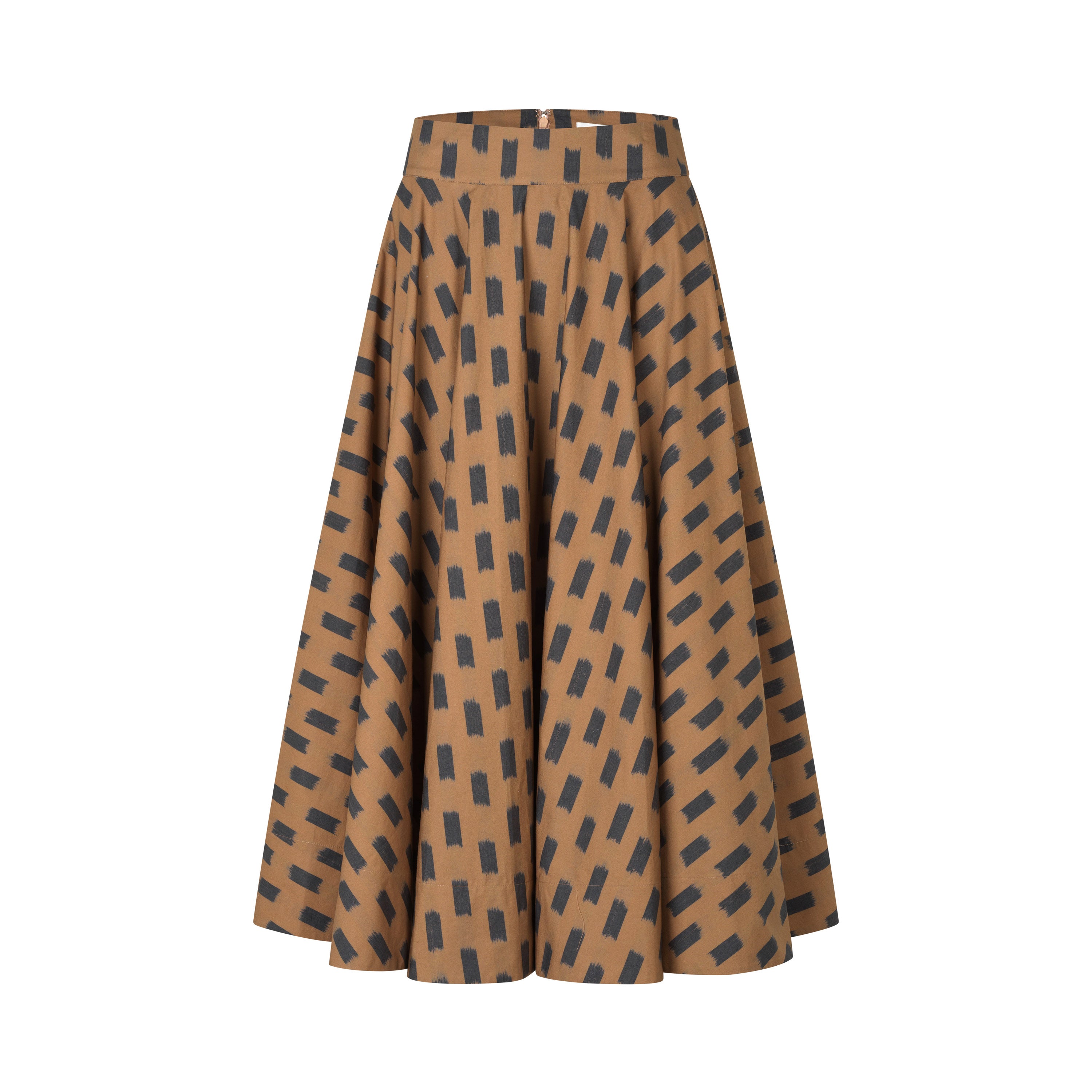 Tapis Noir Farah Cotton Skirt - Camel Skirt Beige