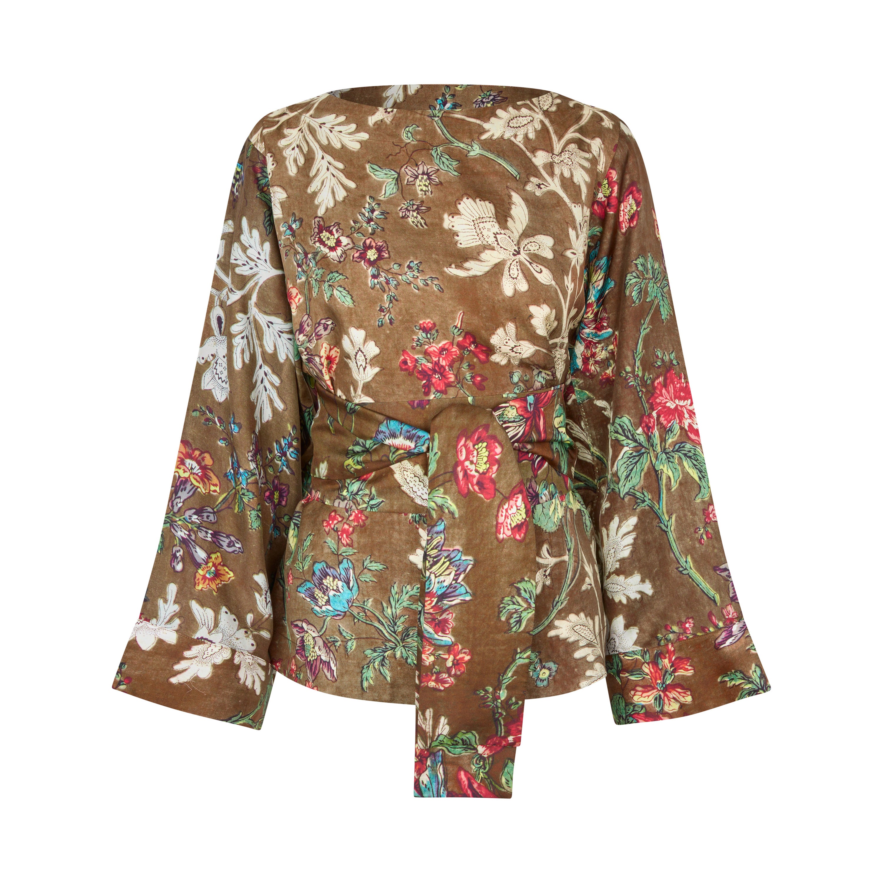 Tapis Noir Felicity Silk Top - Brown Top Brun