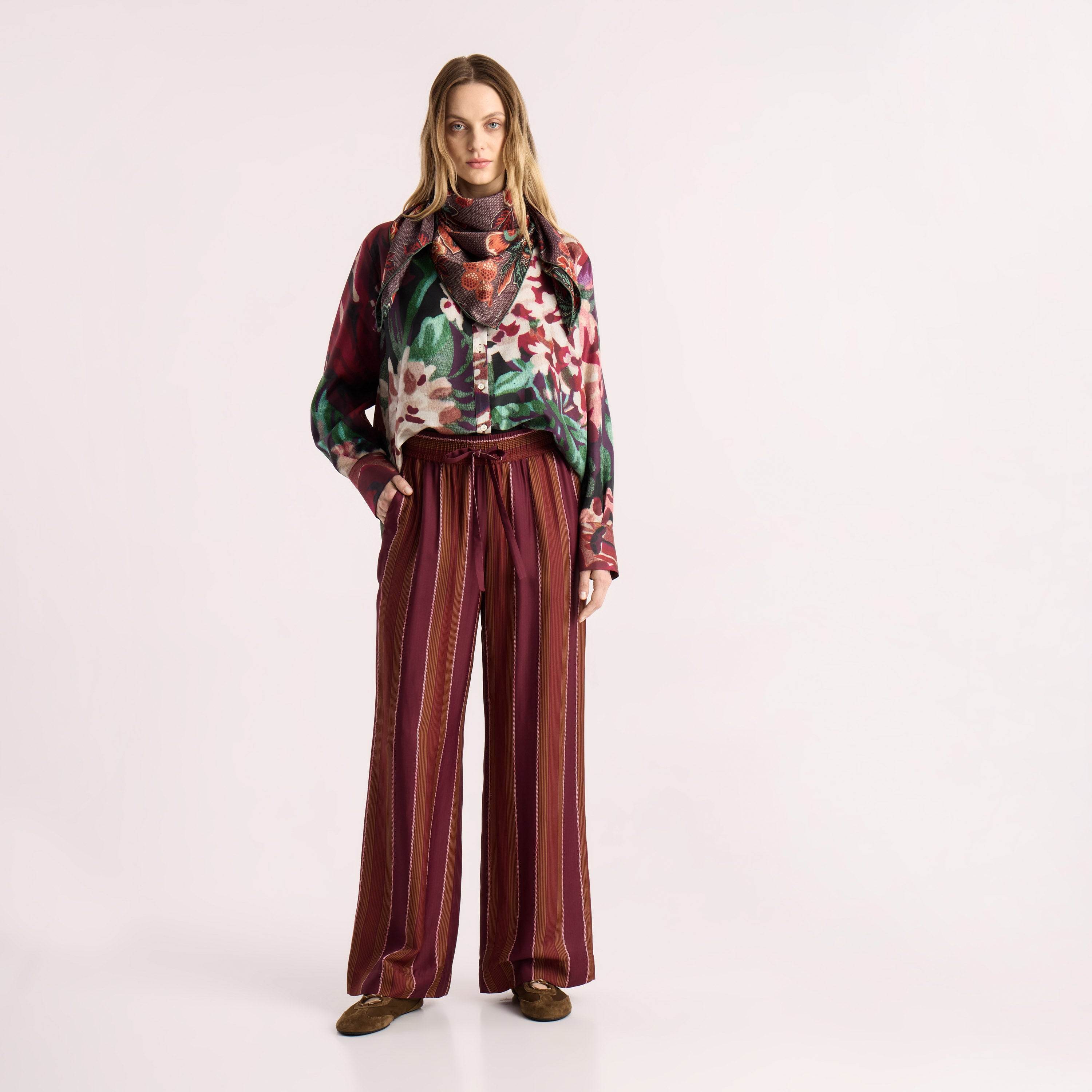 Tapis Noir Fernanda Silk Shirt - Purple Shirt Brun