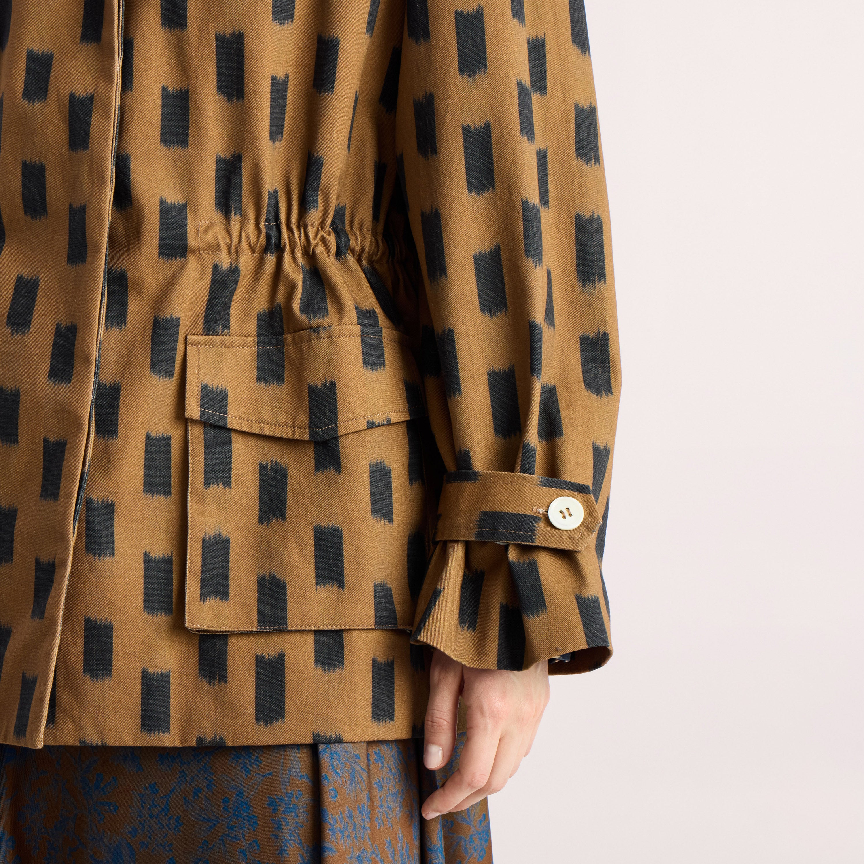 Tapis Noir Flora Cotton Jacket - Camel Jacket Beige