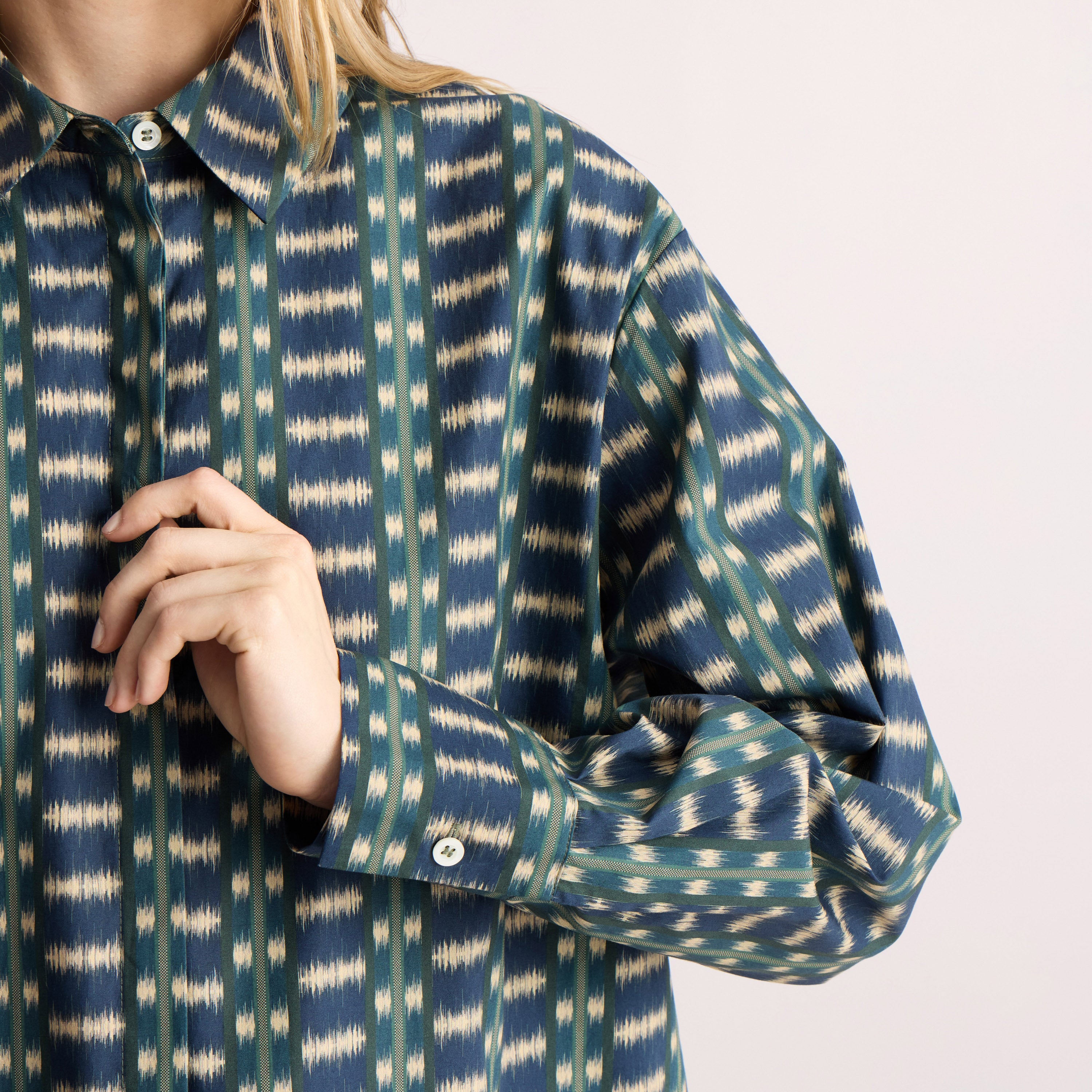 Tapis Noir Frances Cotton Shirt - Blue Shirt Mørkeblå
