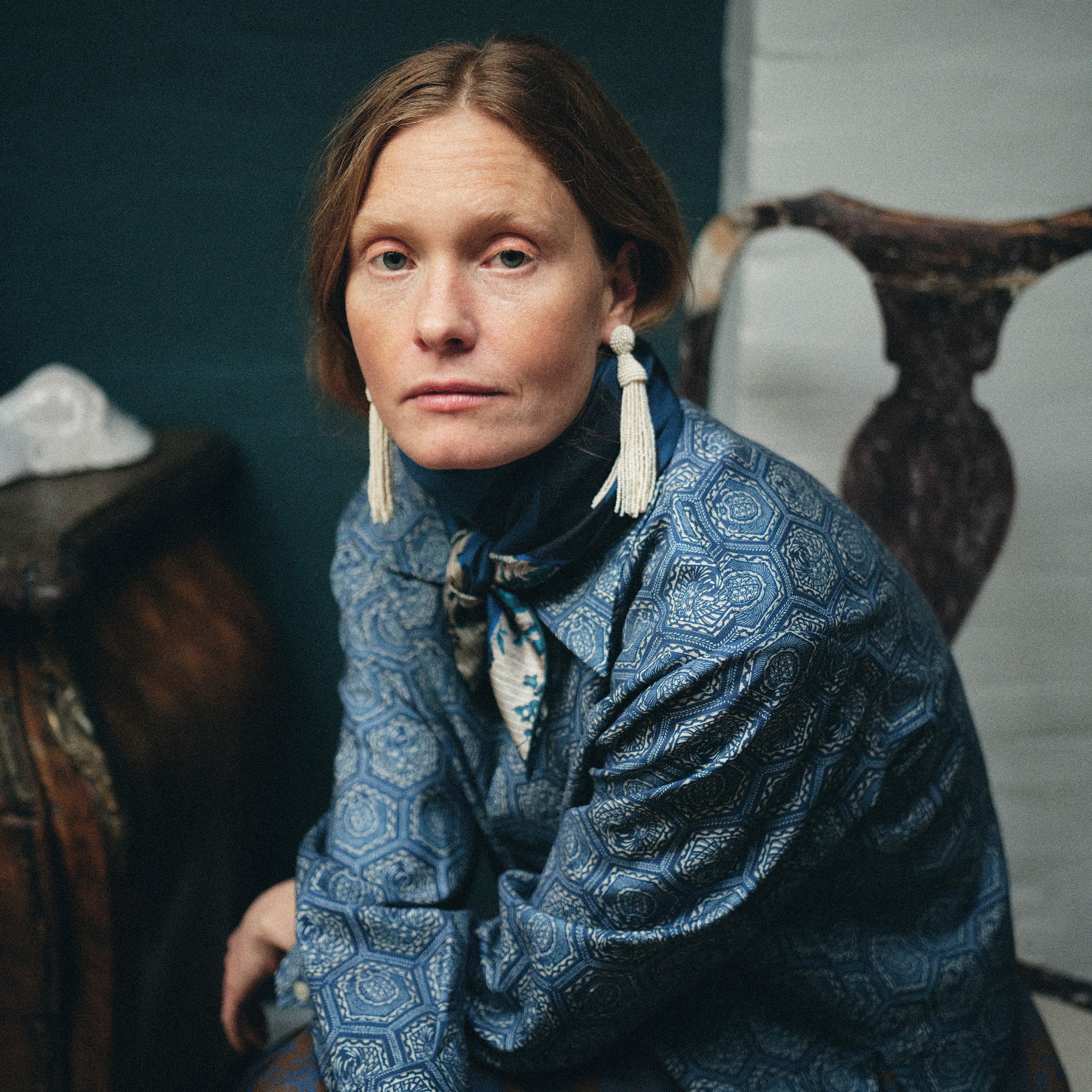 Tapis Noir Francisca Uld Skjorte - Blå Shirt Mørkeblå