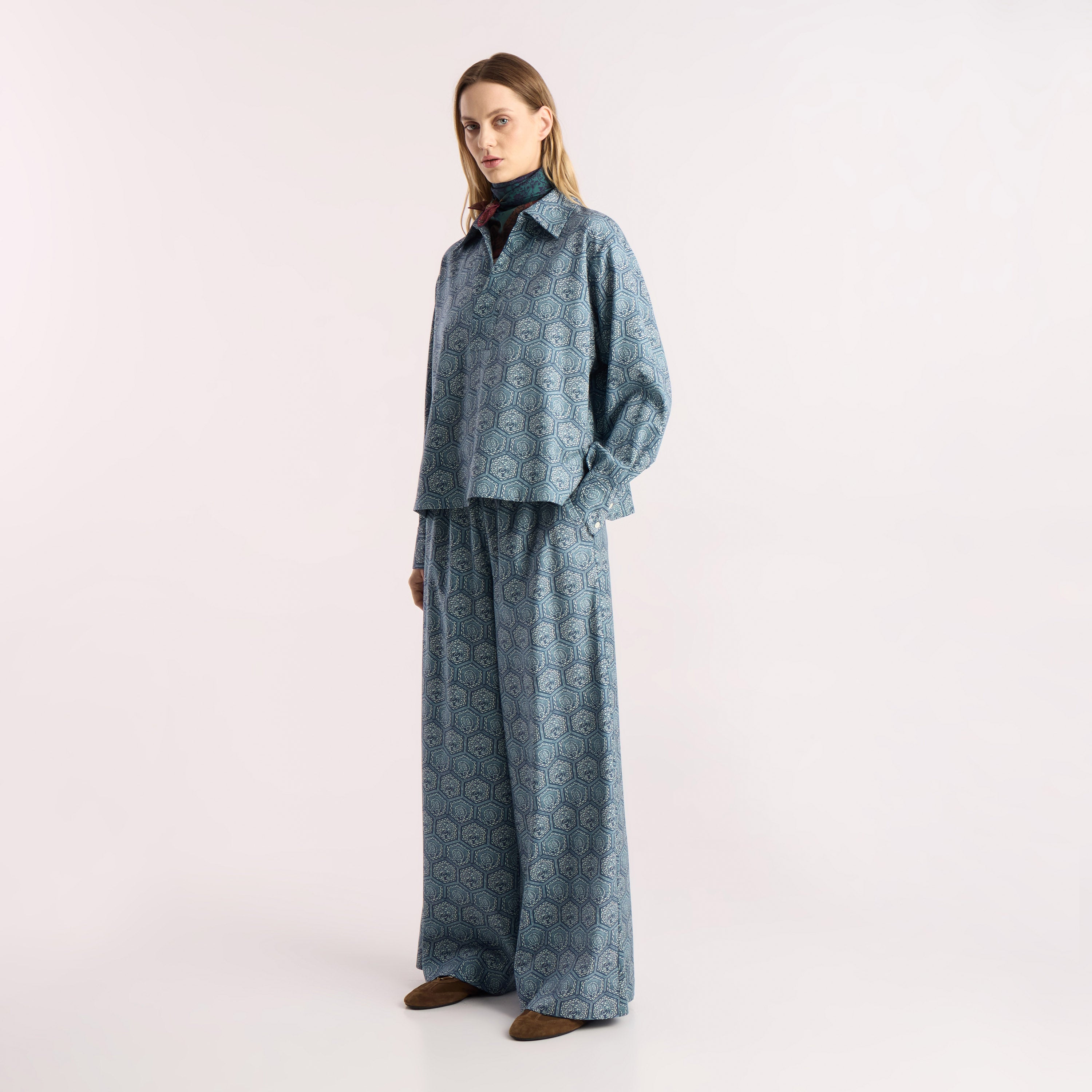 Tapis Noir Francisca Uld Skjorte - Blå Shirt Mørkeblå