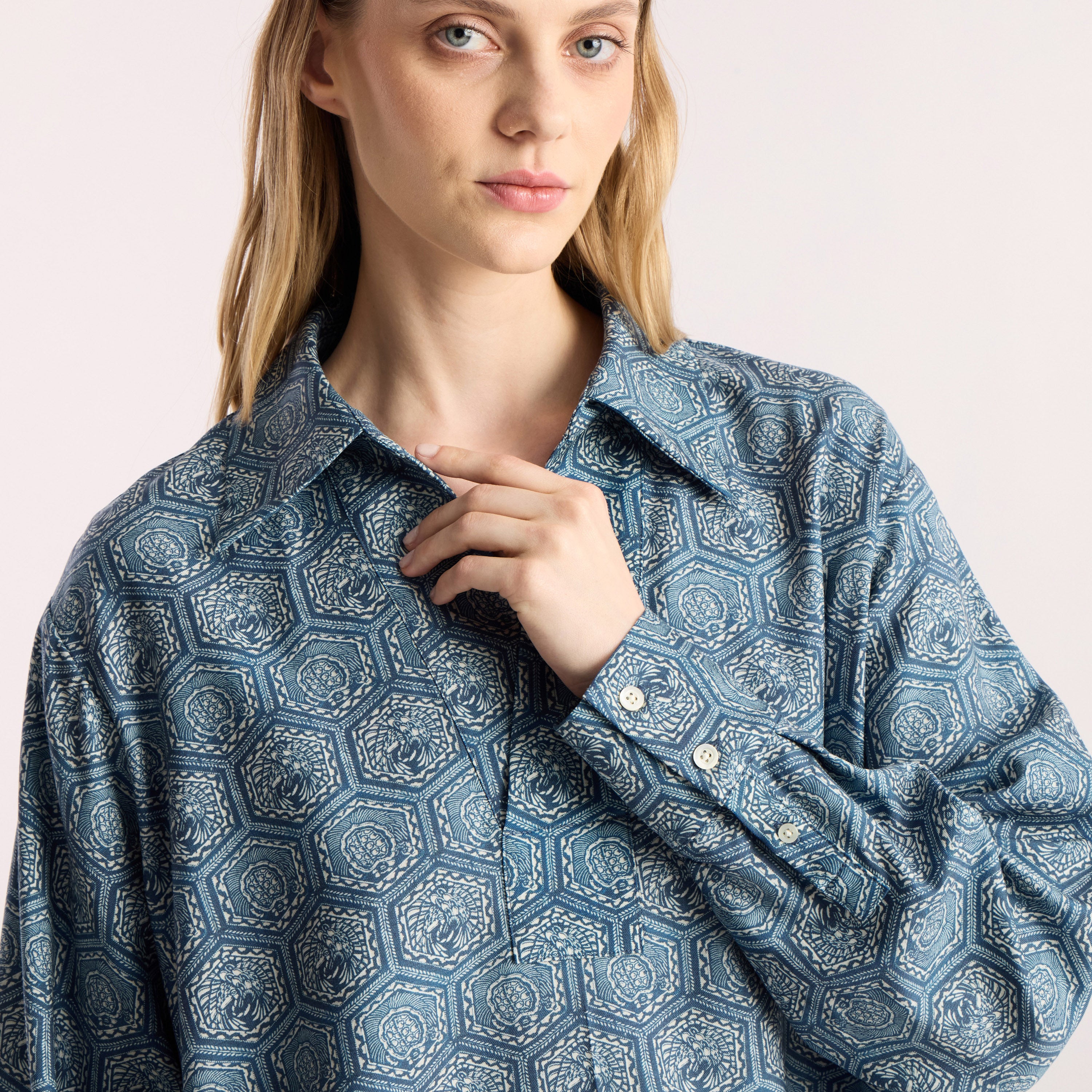 Tapis Noir Francisca Uld Skjorte - Blå Shirt Mørkeblå