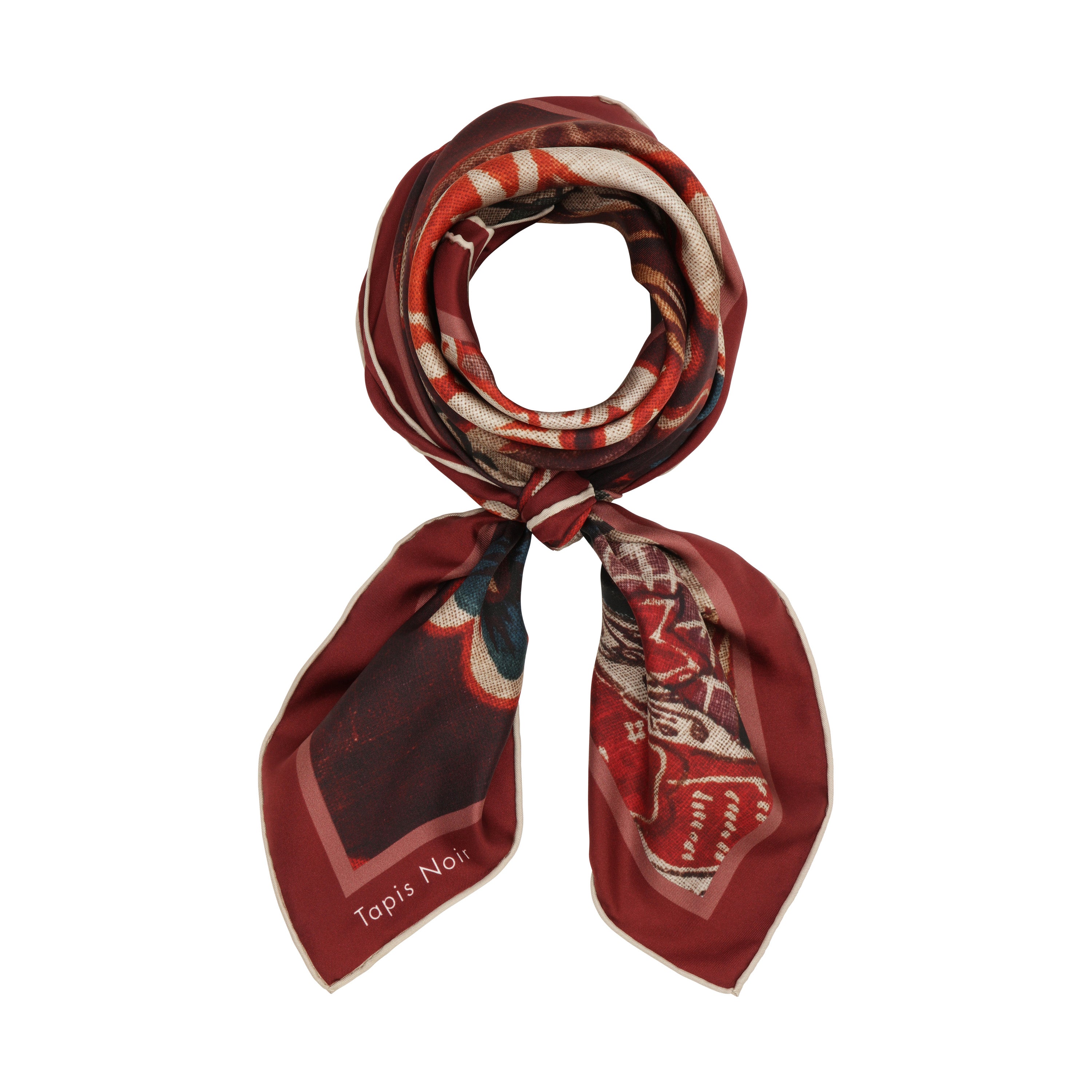 Tapis Noir Klassisk Mørkt Blomstret Tørklæde Classical Bordeaux