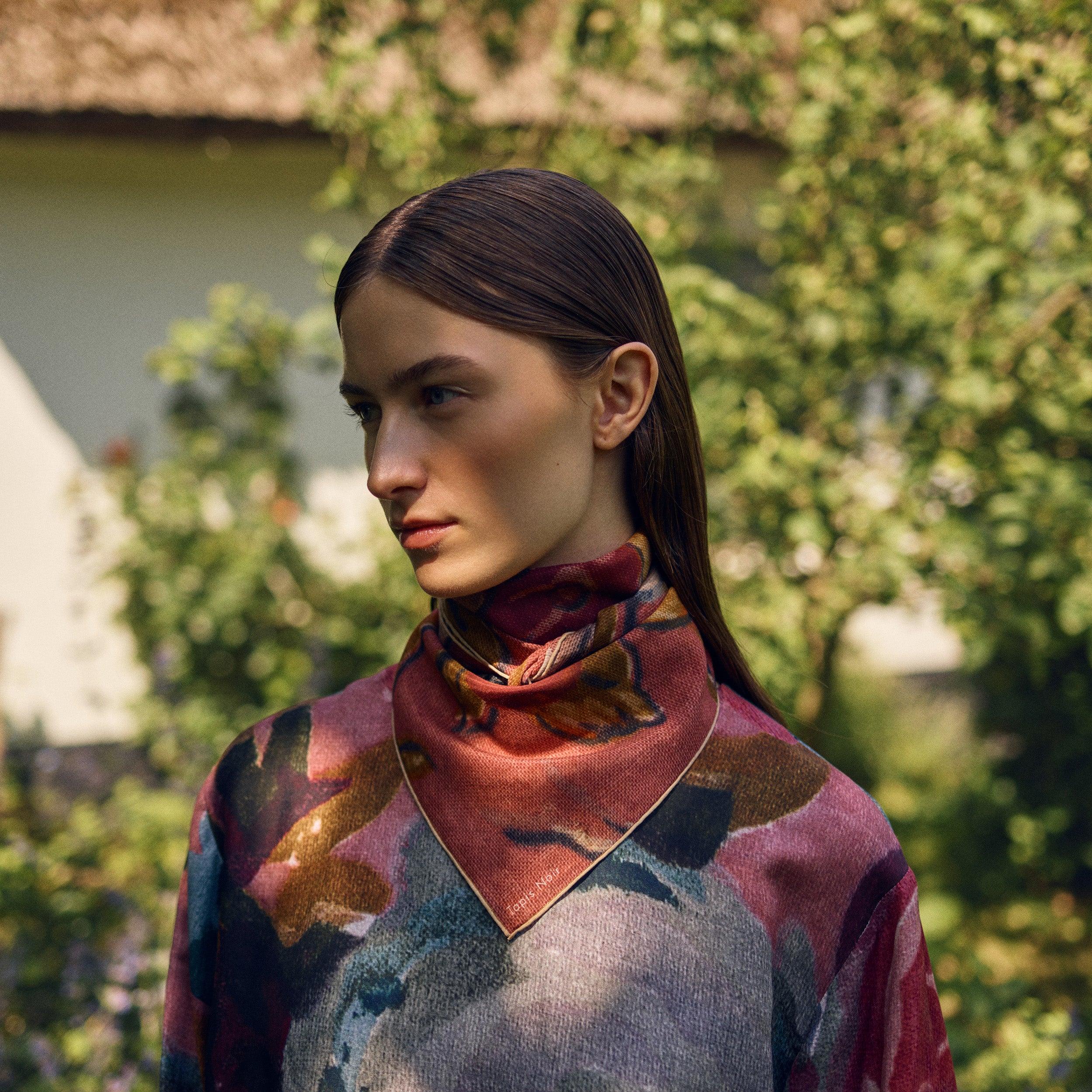 Tapis Noir Let Blomstret Patchwork Tørklæde Light Small (67x67cm) Lyserød