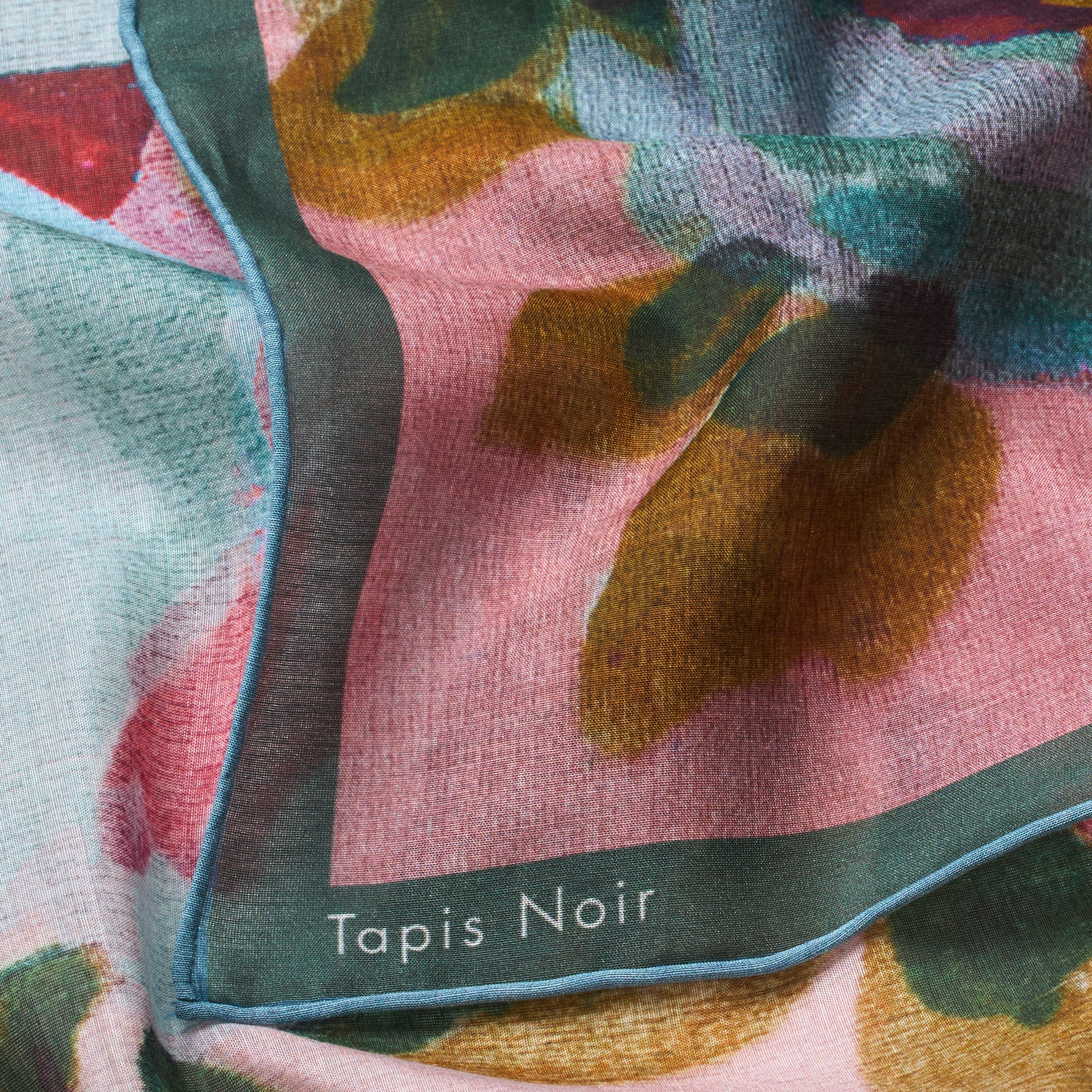 Tapis Noir Let Blomstret Patchwork Tørklæde Light Small (67x67cm) Mørkeblå