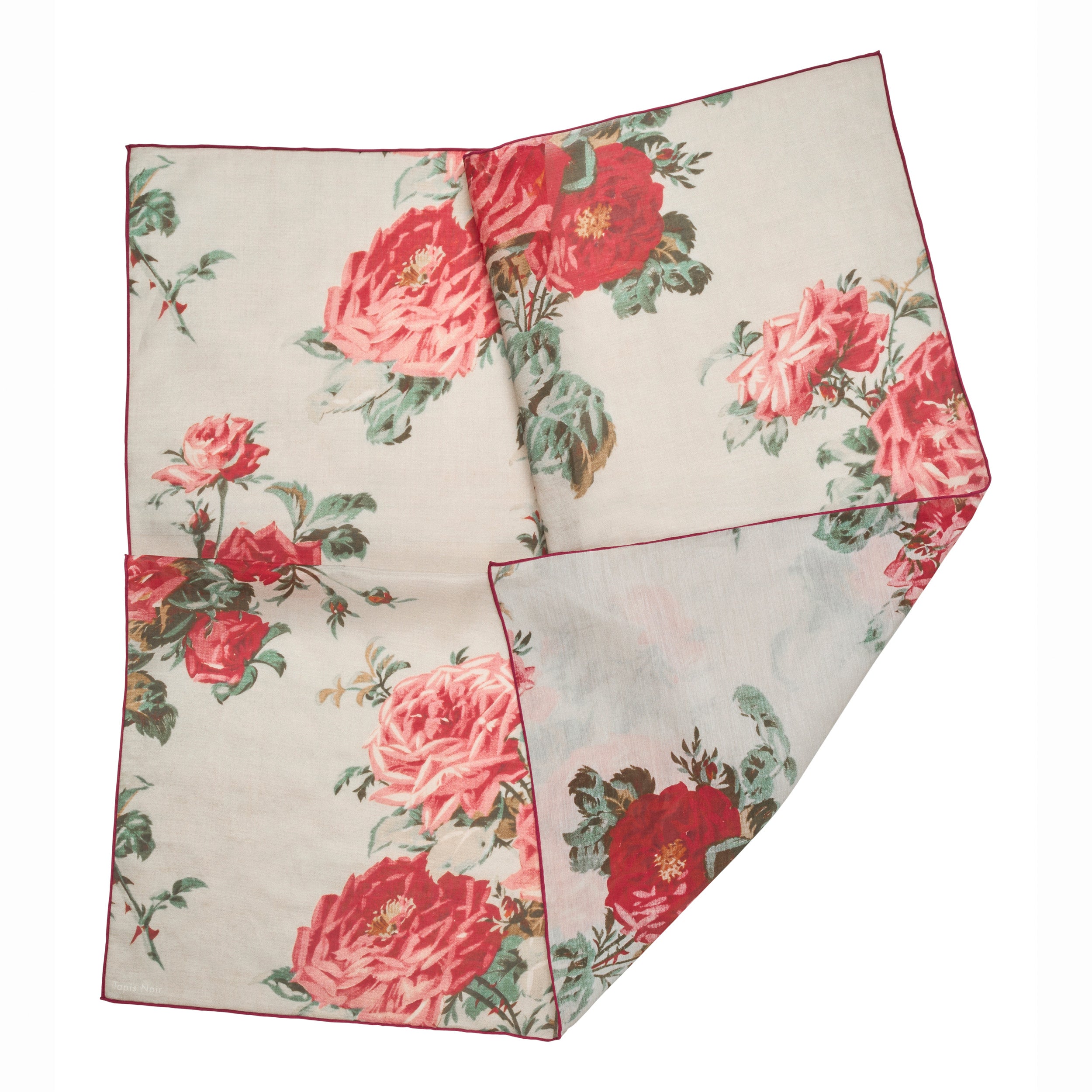 Tapis Noir Let Blomstret Patchwork Tørklæde Light Small (67x67cm) Hvid