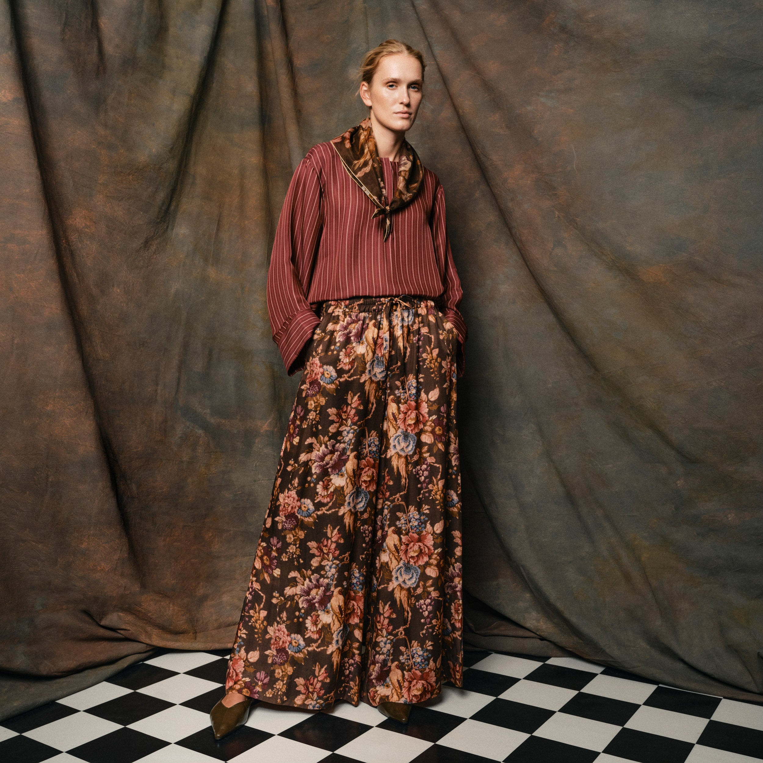 Tapis Noir Let Daisy Tørklæde Light Dark olive