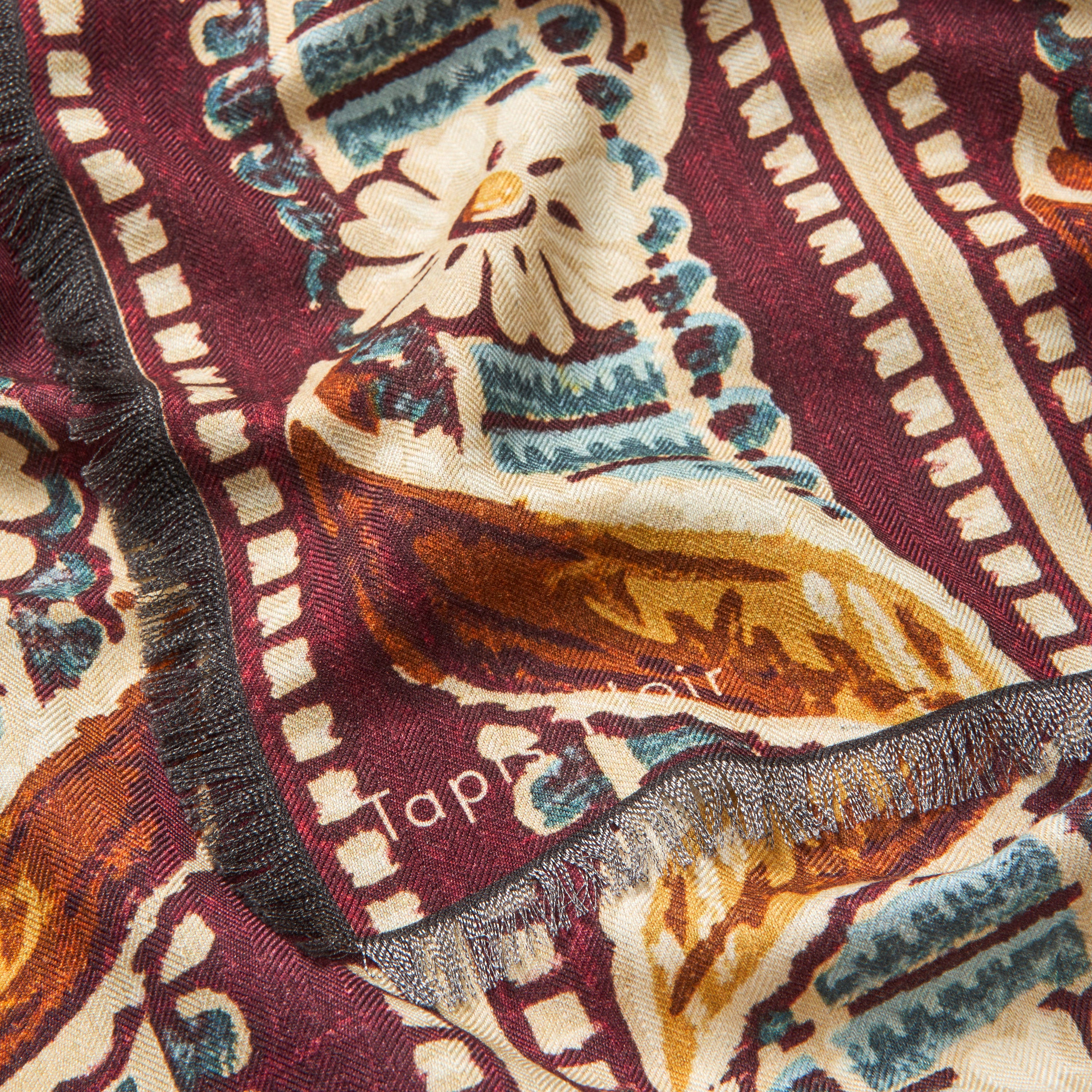 Tapis Noir Stort Gabby Uld Tørklæde Wool Large Bordeaux