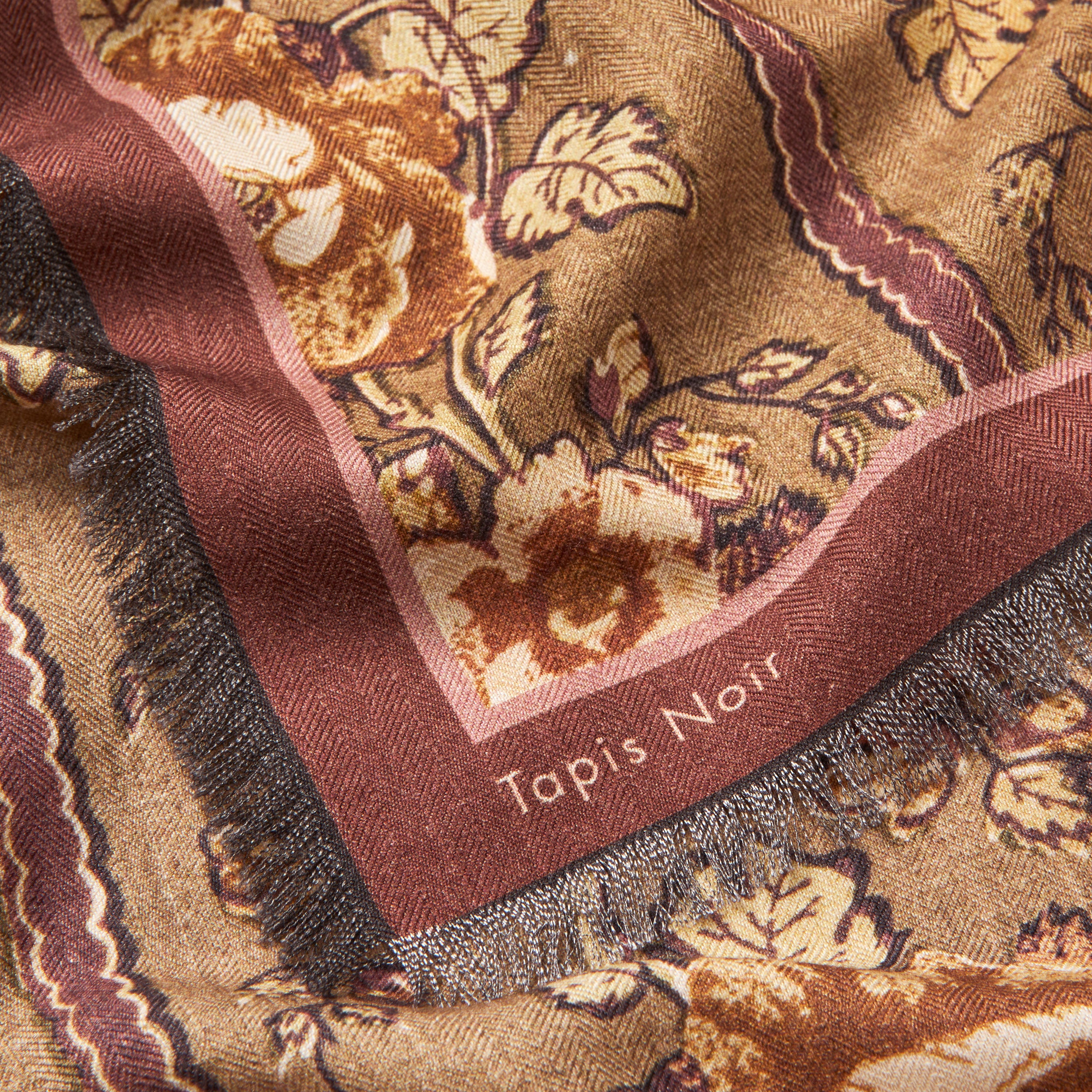 Tapis Noir Stort Gaia Uld Tørklæde Wool Large Brun